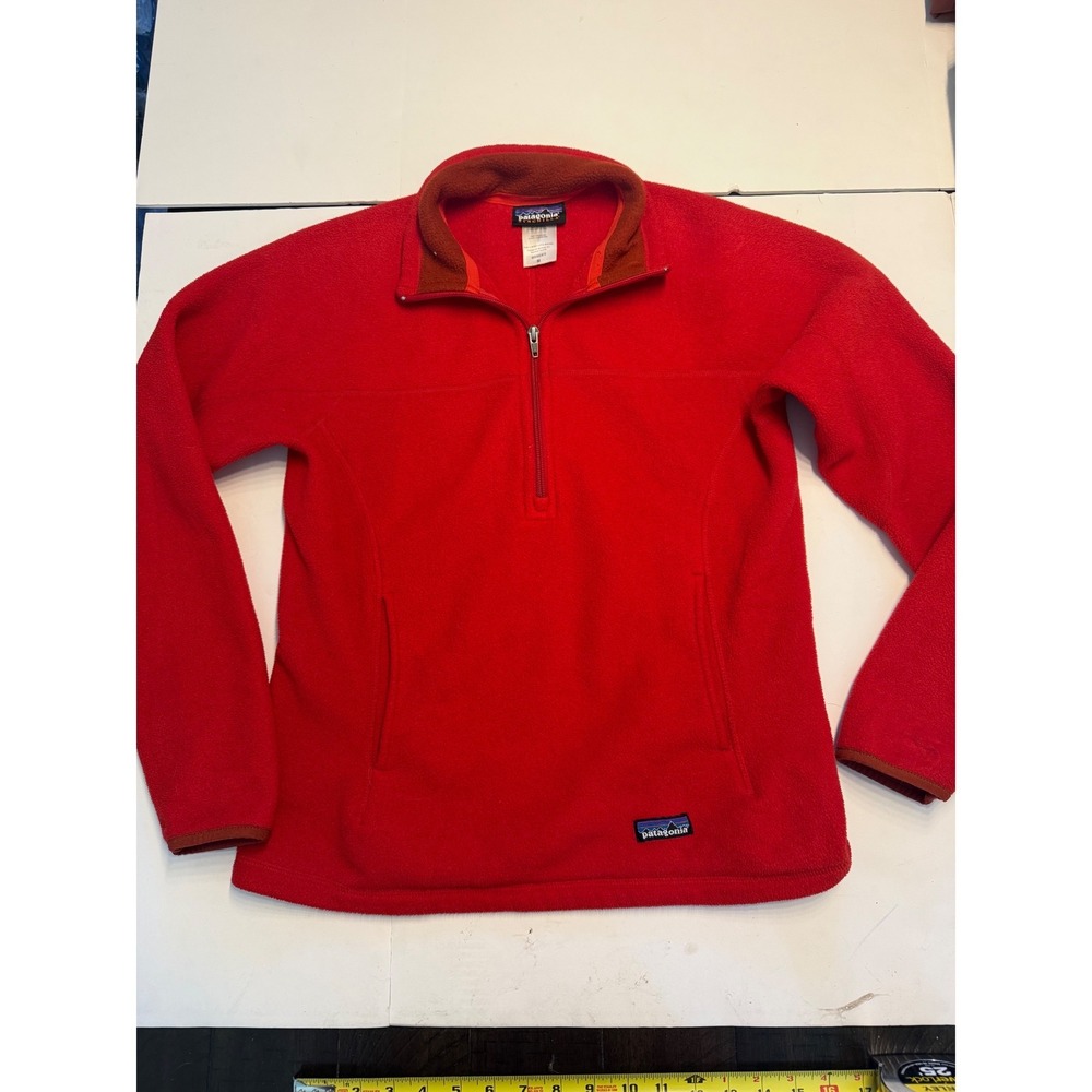 Patagonia Synchilla Fleece Quarter Zip Pullover Red Womens Medium 25442